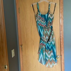 Multi colored dress with belt